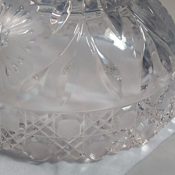 Vintage American Brilliant Cut Crystal Elegant Clear Glass Bowl Heavy - Picture 6 of 9